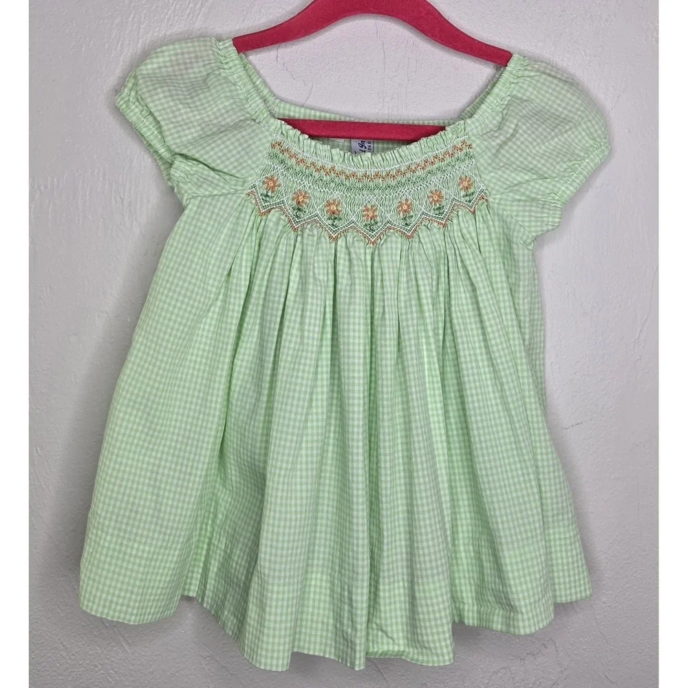 Vintage Orient Express Inc Girls Smocked Embroidered Size 2 Outfit Two Piece Set